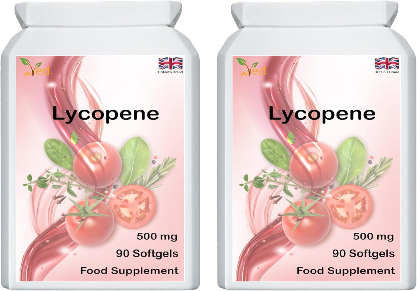Ved Lycopene 500 mg Softgels – Antioxidant Supplement, 90 Count, 6-Month Supply (Pack of 2)