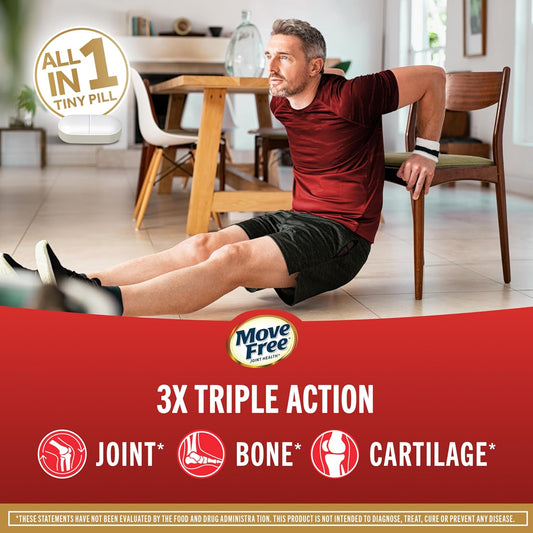 Move Free Ultra Triple Action Joint Support – Type II Collagen, Boron & Hyaluronic Acid, 64 Tablets