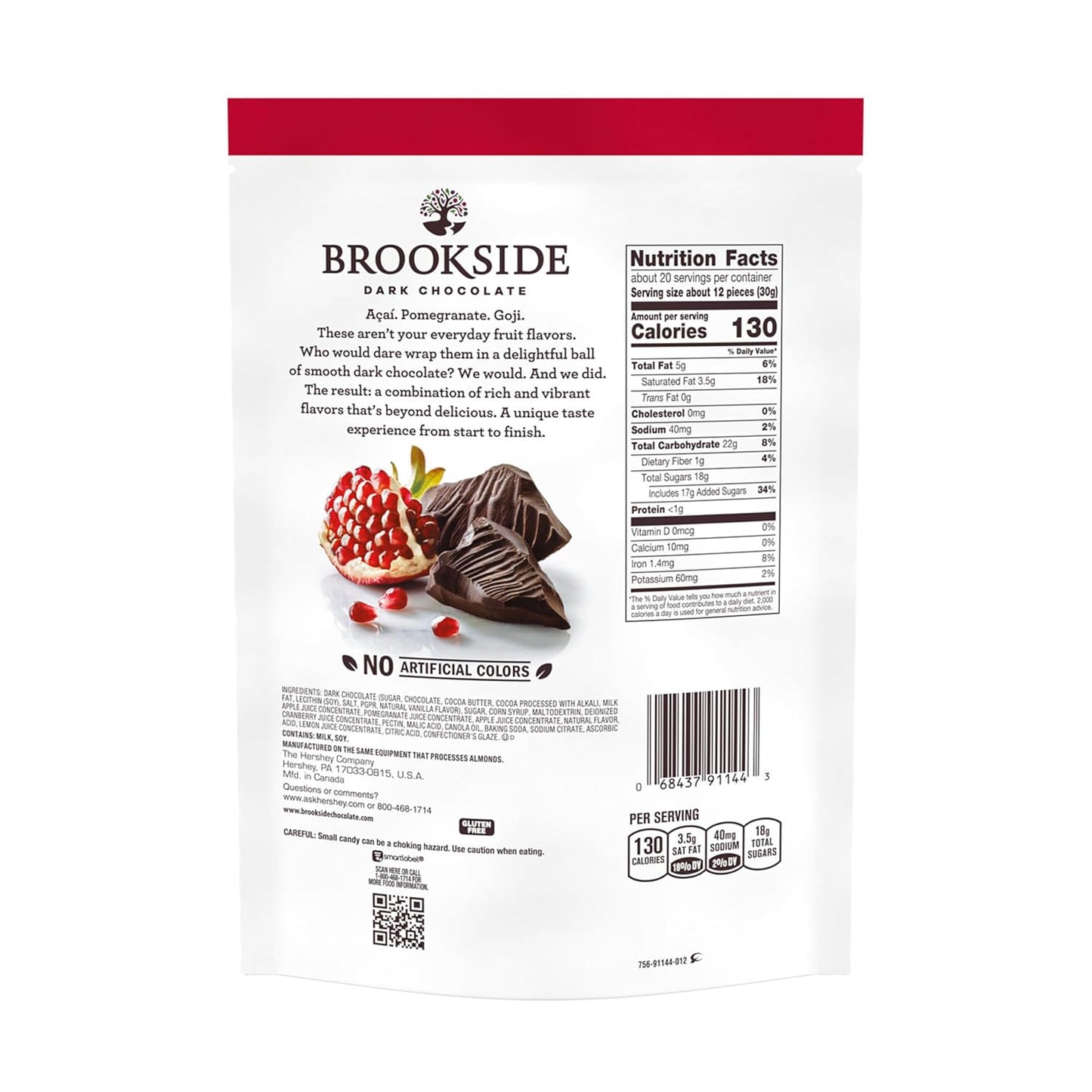 Brookside Dark Chocolate Pomegranate Flavored Snacking Chocolate – Fruit Filled Centers, 21 oz Bag