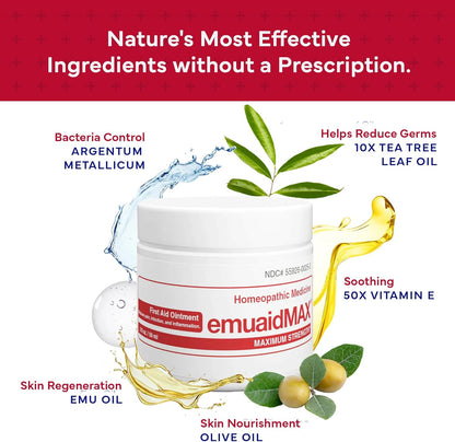 Emuaid EMUAIDMAX Topical Ointment 0.5 oz – Maximum Strength Skin Care Ointment