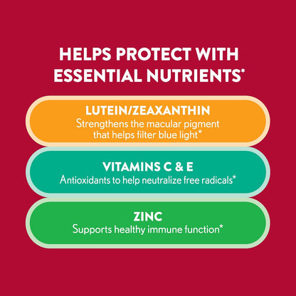 Ocuvite Eye Vitamin Gummies – Vision Support with Lutein, Zeaxanthin, Zinc, Vitamin C & E, 60 Gummies