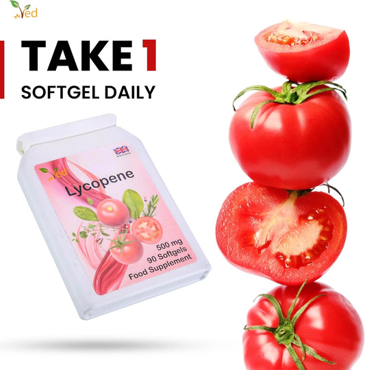Ved Lycopene 500 mg Softgels – Antioxidant Supplement, 90 Count, 6-Month Supply (Pack of 2)
