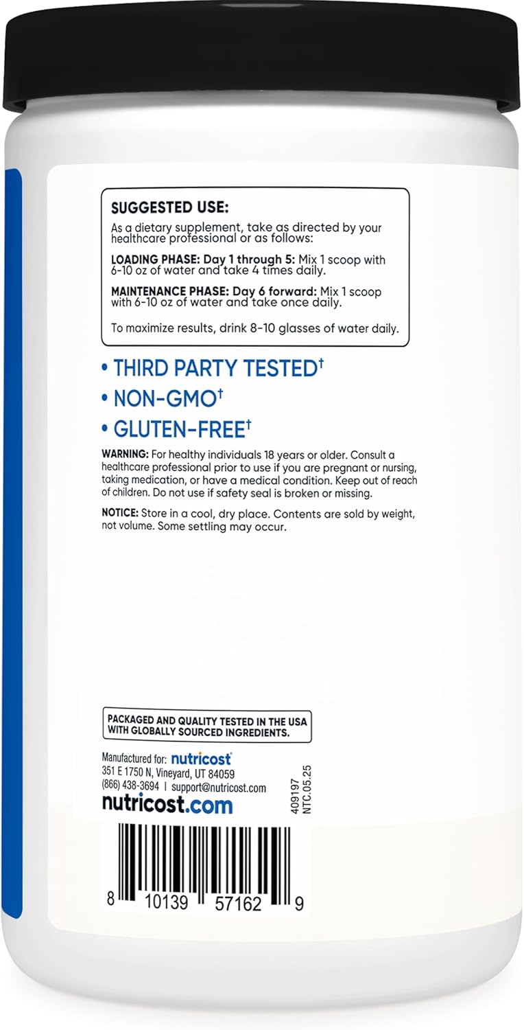 Nutricost Creatine Monohydrate Micronized Powder 500 g – 5 g per Serving, 100 Servings