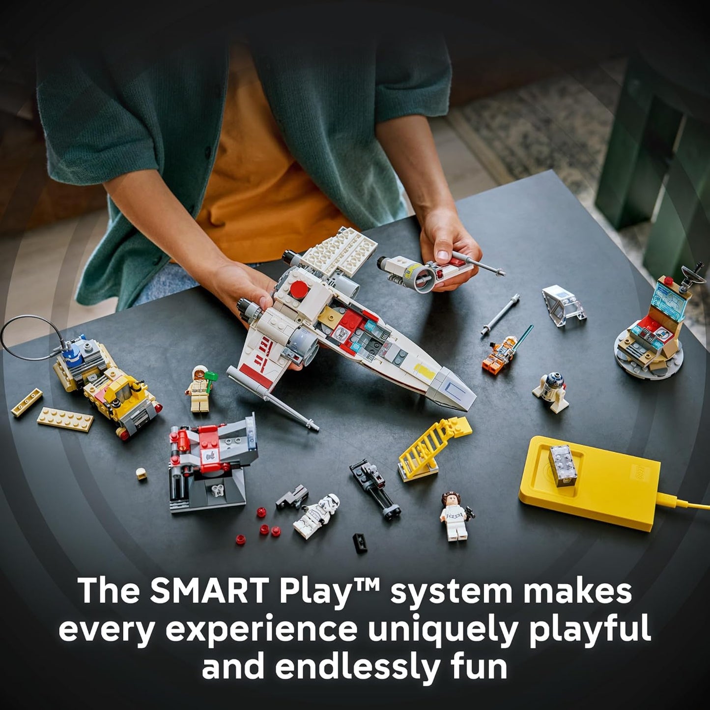 LEGO Star Wars SMART Play Luke’s Red Five X-Wing Set – Interactive SMART Brick Toy for Kids 6+, Gift Idea – 75423