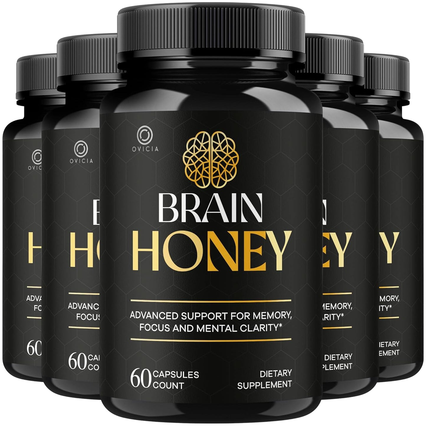 Brain Honey Capsules – Dietary Supplement for Daily Wellness, 300 Count (5pack)