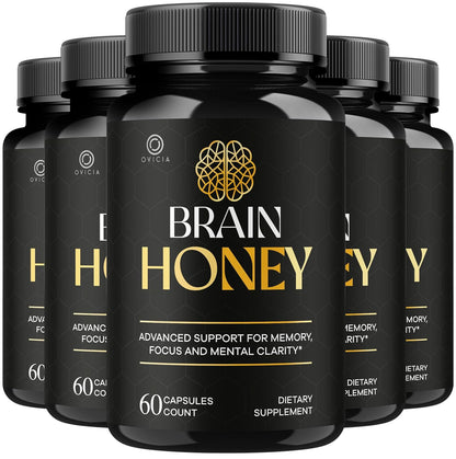 Brain Honey Capsules – Dietary Supplement for Daily Wellness, 300 Count (5pack)