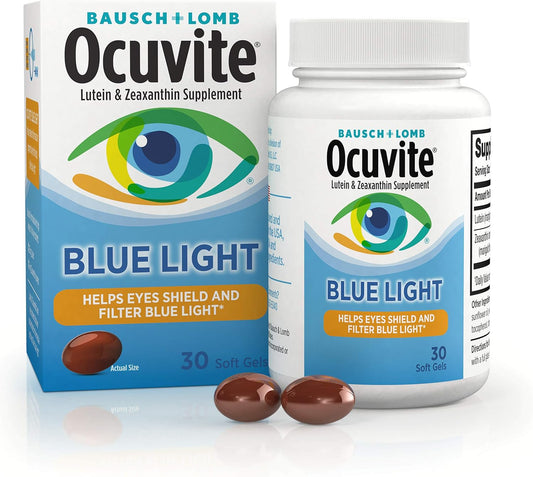 Ocuvite Blue Light Eye Vitamin – Lutein & Zeaxanthin Vision Support Supplement, 30 Softgels