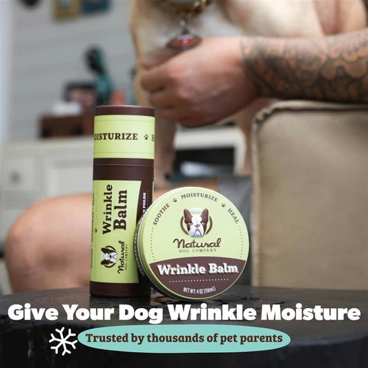 Natural Dog Company Wrinkle Balm – Lick-Safe Skin Care for Dogs, 2 oz Stick