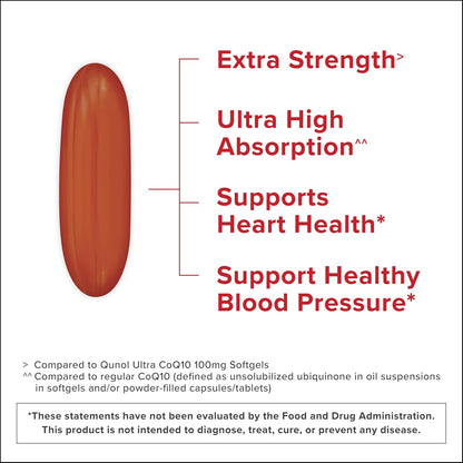 Qunol CoQ10 200 mg Softgels – Ultra High Absorption Coenzyme Q10, 60 Count