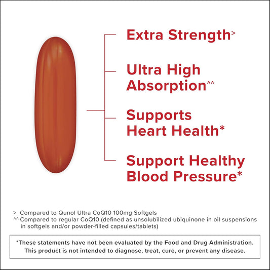 Qunol CoQ10 200 mg Softgels – Ultra High Absorption Coenzyme Q10, 60 Count
