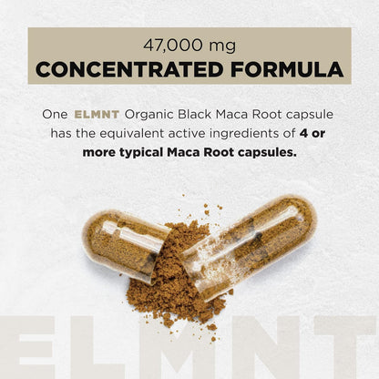Organic Black Maca Root 40,000mg 40:1 Extract with Ashwagandha – Gelatinized Maca Peruana, High Potency, Capsules