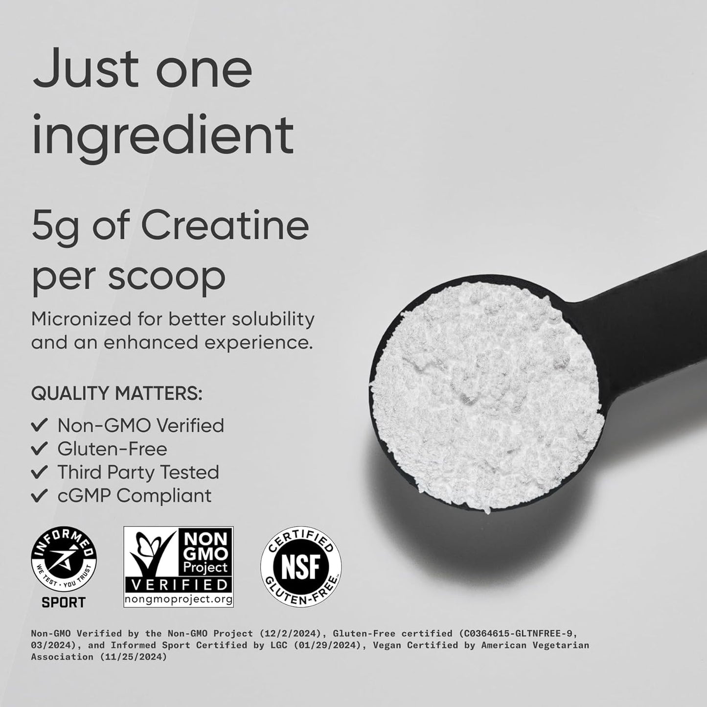 Sports Research Creatine Monohydrate Powder – 5 g Micronized Creatine, 35.27 oz