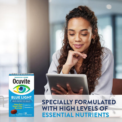 Ocuvite Blue Light Eye Vitamin – Lutein & Zeaxanthin Vision Support Supplement, 30 Softgels
