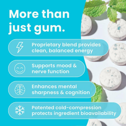 Neuro Energy & Focus Bundle – Peppermint Gum (90ct) + Mints (90ct), Natural Caffeine, L-Theanine & B Vitamins, Sugar-Free