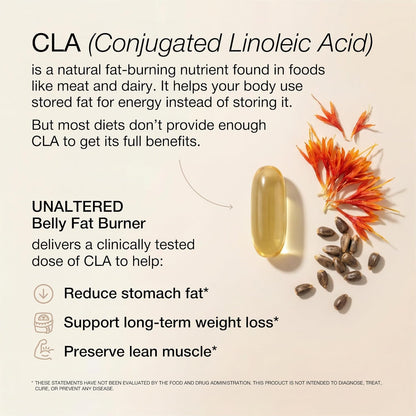 UNALTERED CLA 90 Softgel Capsules – Metabolism & Fitness Support Supplement for Men