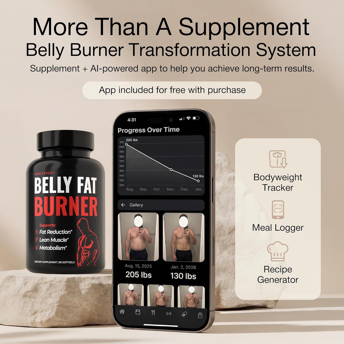 UNALTERED CLA 90 Softgel Capsules – Metabolism & Fitness Support Supplement for Men