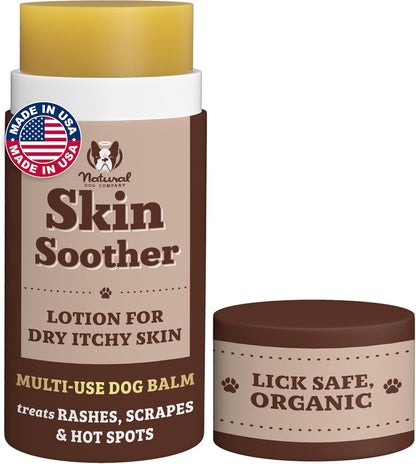 Natural Dog Company Skin Soother Balm – Dog Moisturizer with Coconut Oil, Calendula & Vitamin E, 2 oz Stick