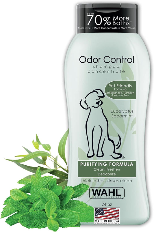 Wahl USA Odor Control Dog Shampoo – Eucalyptus & Spearmint Scent, 24 Oz
