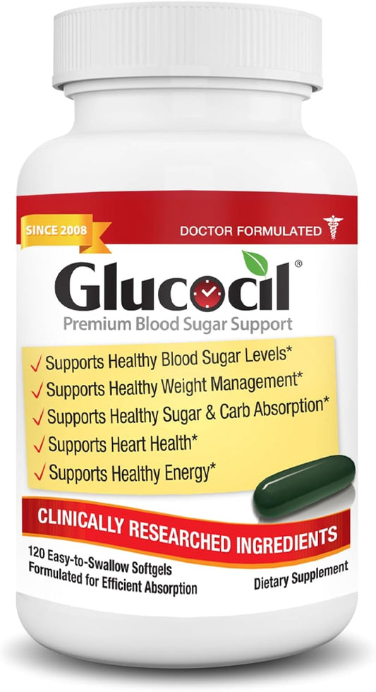 Glucocil Softgels – Dietary Supplement, 60 Count