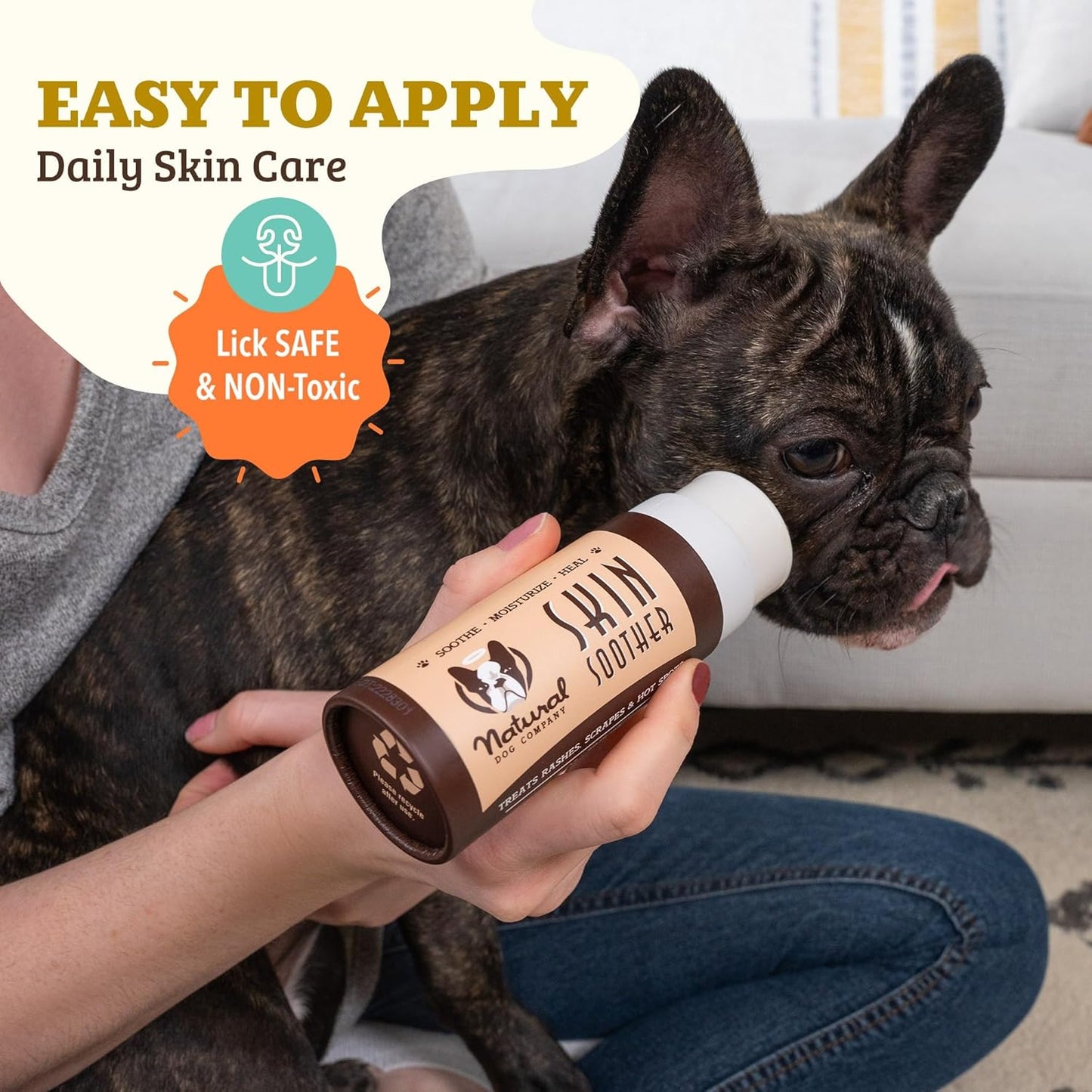 Natural Dog Company Skin Soother Balm – Dog Moisturizer with Coconut Oil, Calendula & Vitamin E, 2 oz Stick
