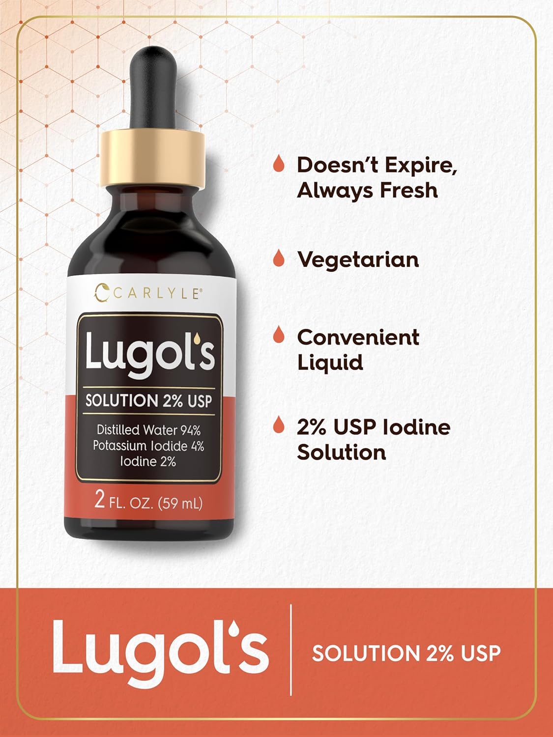 Carlyle Lugol’s Iodine 2% Solution – Iodine & Potassium Iodide Liquid Drops, 2 fl oz