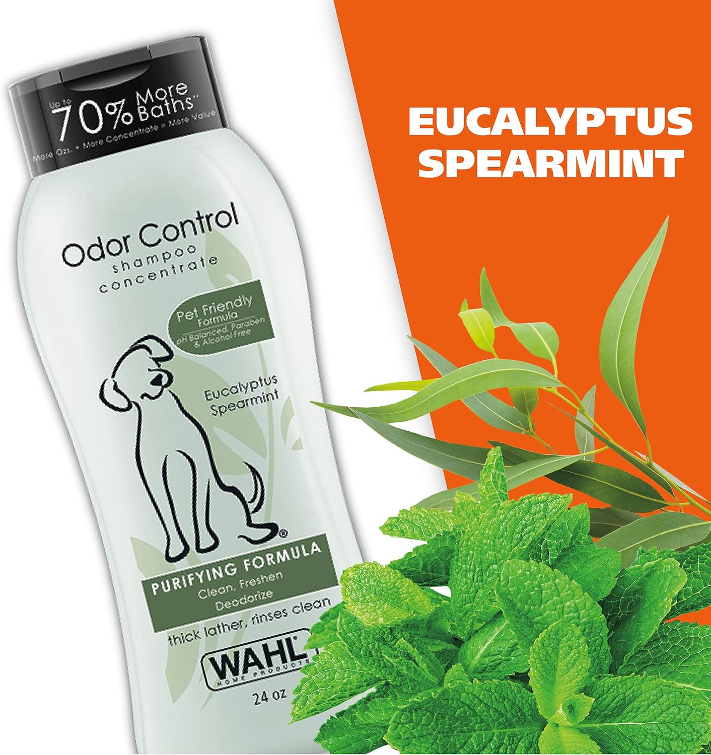Wahl USA Odor Control Dog Shampoo – Eucalyptus & Spearmint Scent, 24 Oz