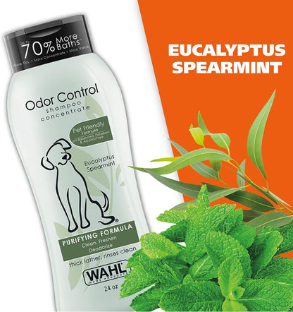 Wahl USA Odor Control Dog Shampoo – Eucalyptus & Spearmint Scent, 24 Oz
