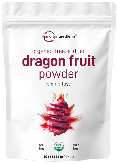 Organic Dragon Fruit Powder 10oz – 100% Natural Fruit Powder for Drinks & Smoothies