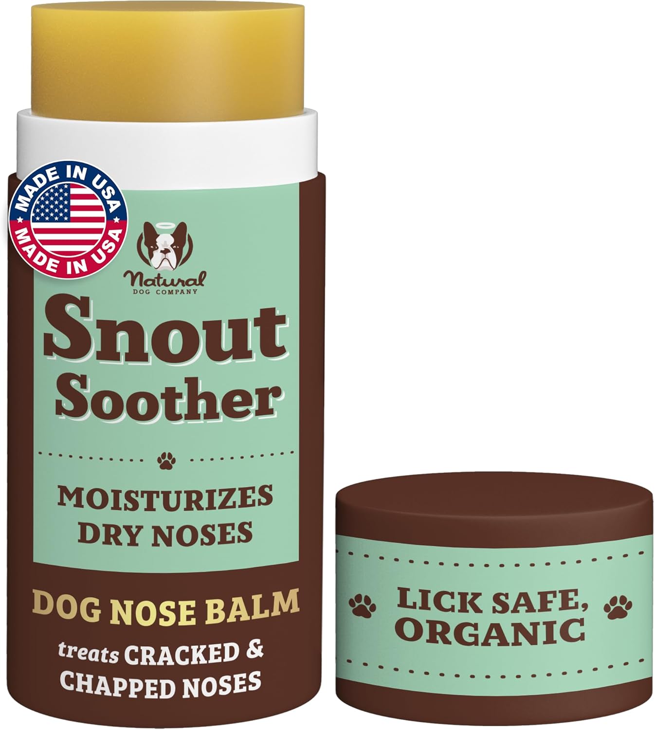Natural Dog Company Snout Soother Balm – Dog Nose Balm with Coconut Oil & Shea Butter, 2 oz Stick
