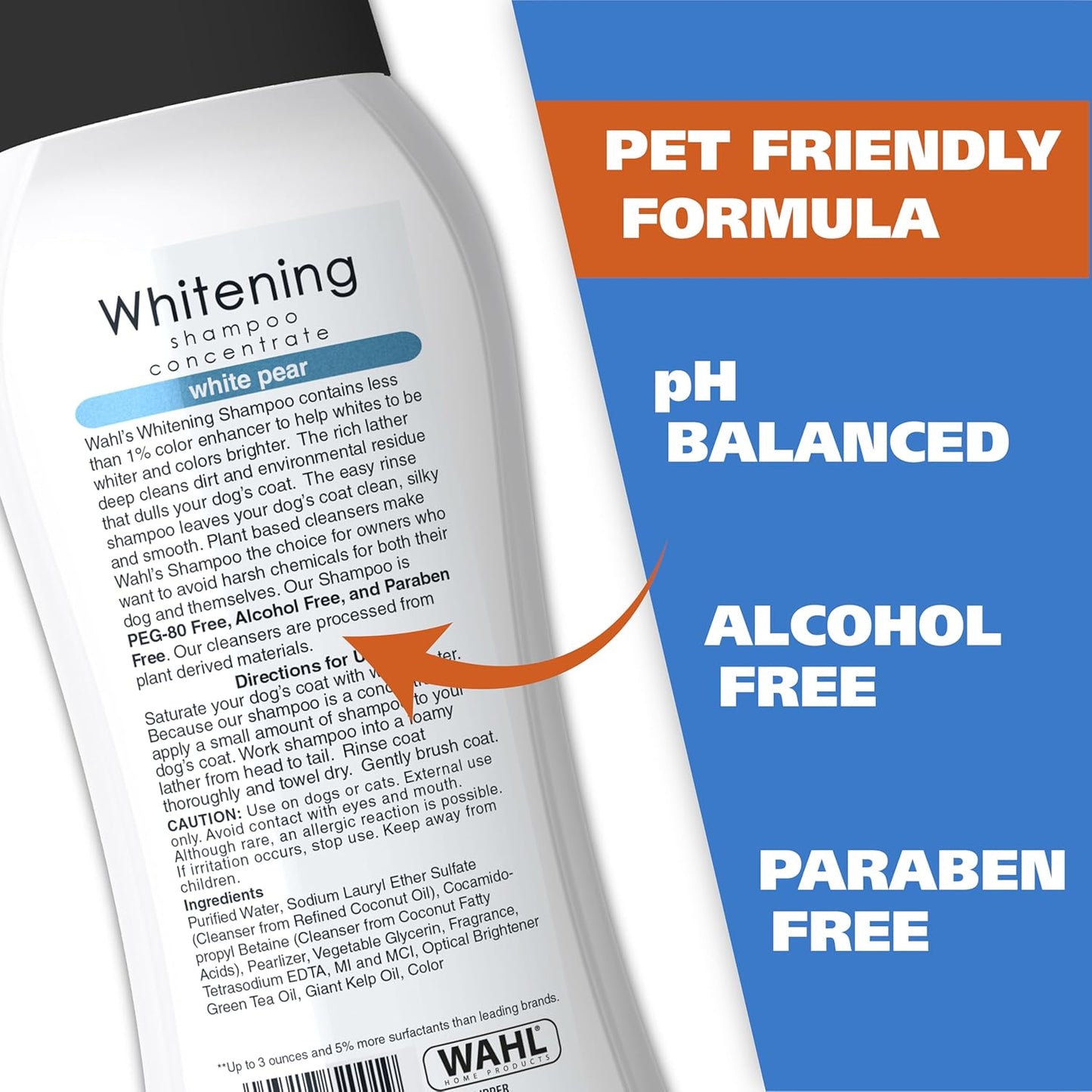Wahl USA Whitening Dog Shampoo – White Pear Scent, 24 Oz, Pet-Friendly Formula