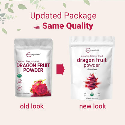 Organic Dragon Fruit Powder 10oz – 100% Natural Fruit Powder for Drinks & Smoothies