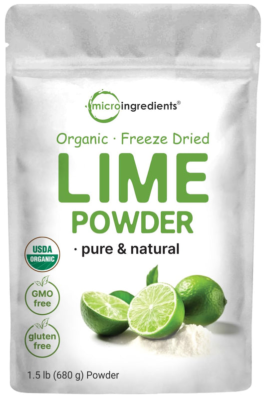 Organic Freeze-Dried Lime Powder 1.5lb – Raw Lime Juice Flavor, Sugar-Free Drink Mix, Rich in Vitamin C