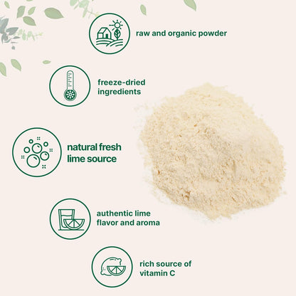 Organic Freeze-Dried Lime Powder 1.5lb – Raw Lime Juice Flavor, Sugar-Free Drink Mix, Rich in Vitamin C