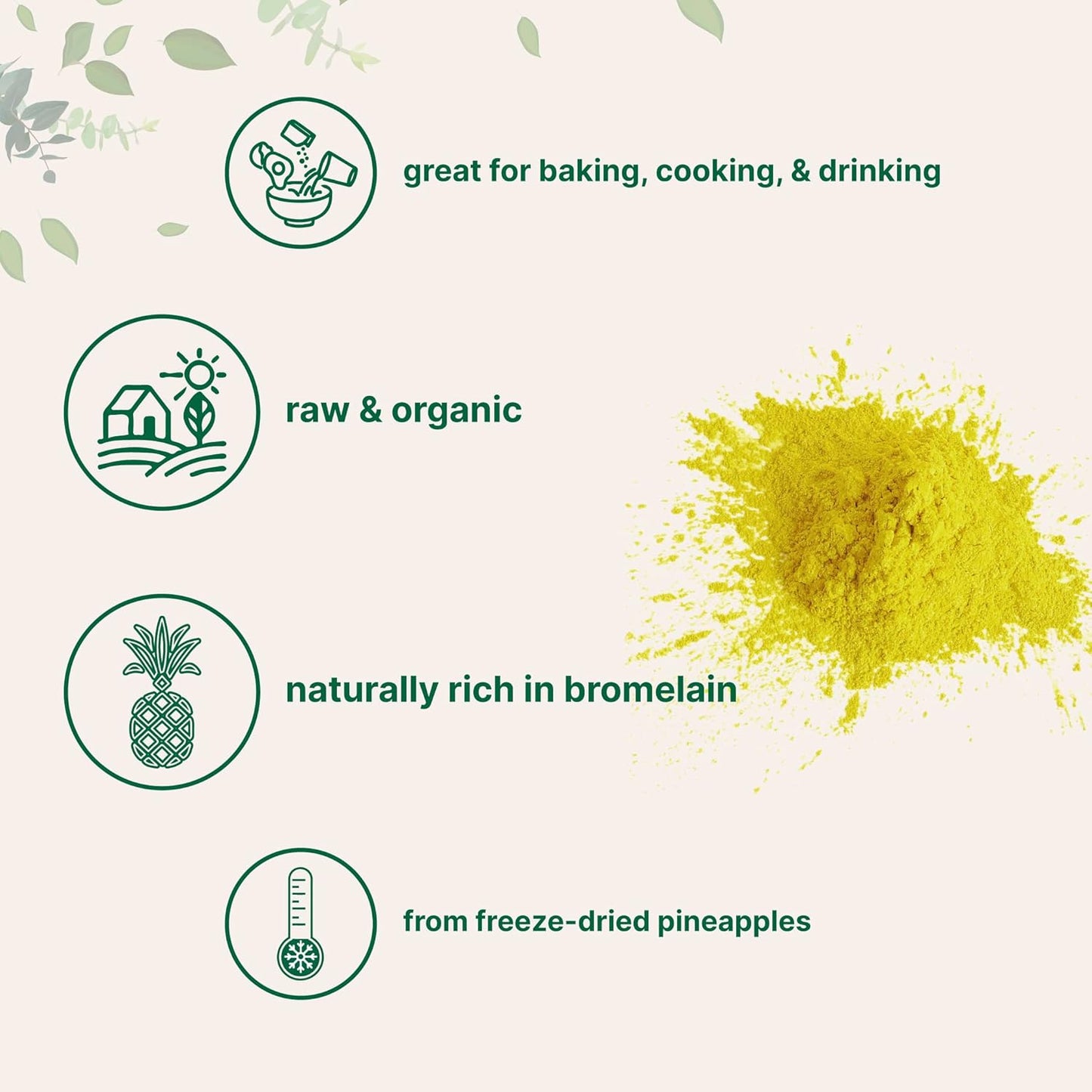Organic Pineapple Powder 8oz – 100% Natural Fruit Powder for Drinks & Smoothies