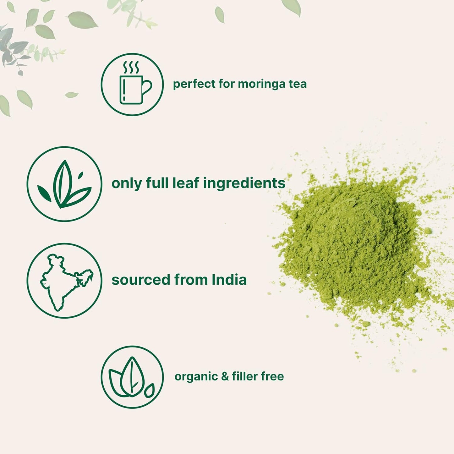 Micro Ingredients Organic Moringa Leaf Powder 2 lb – Pure Oleifera Superfood, Antioxidant Rich, Vegan
