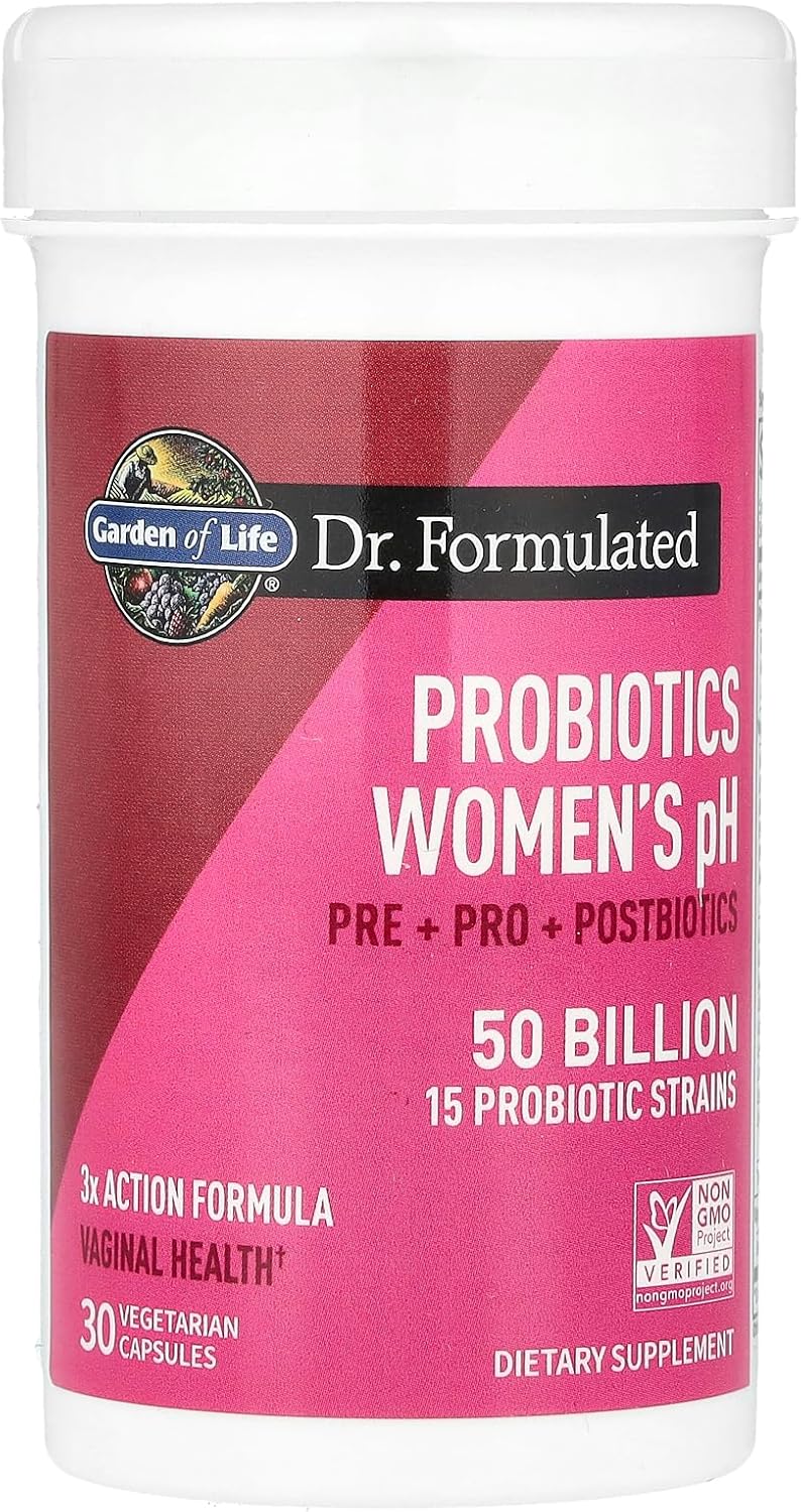 Garden of Life Dr. Formulated Once Daily 3-in-1 Pre + Pro + Postbiotics for Women – Digestive & Immune Support, 30 Capsules