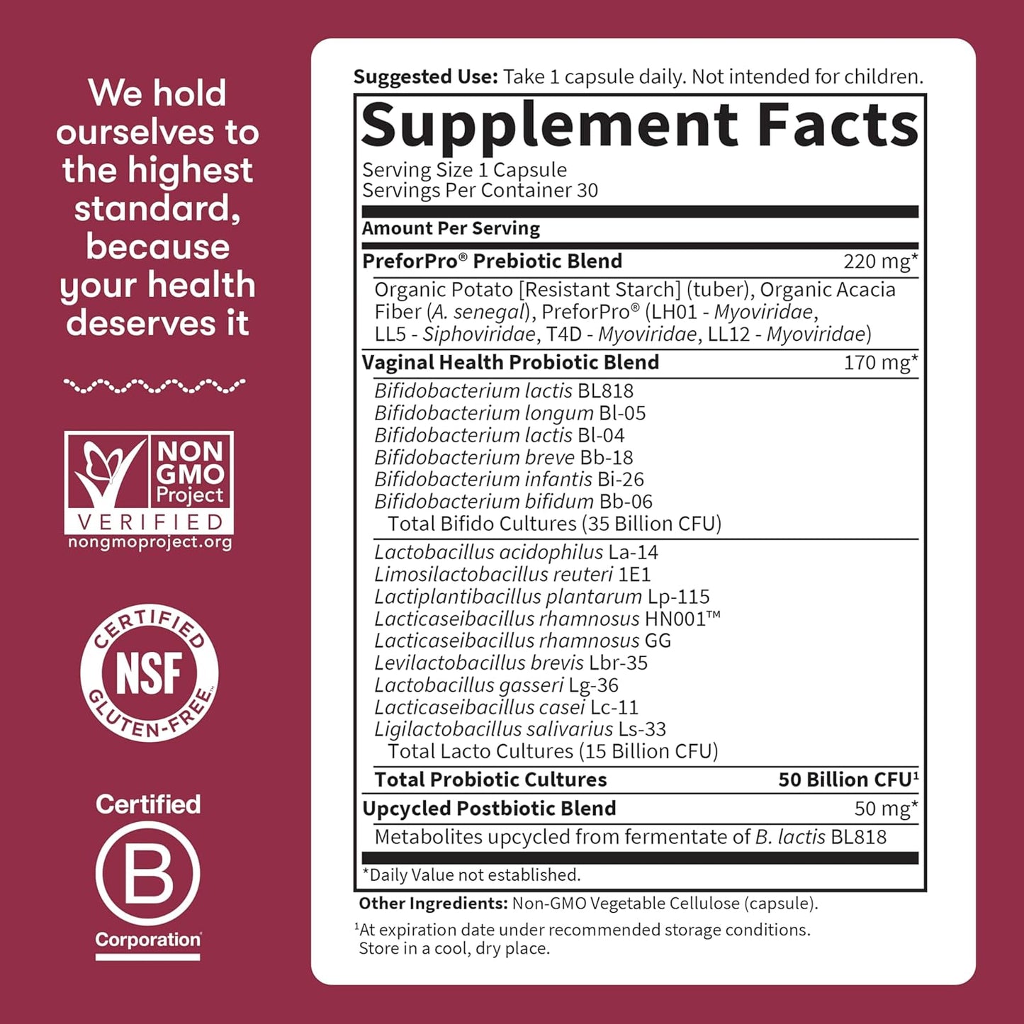 Garden of Life Dr. Formulated Once Daily 3-in-1 Pre + Pro + Postbiotics for Women – Digestive & Immune Support, 30 Capsules