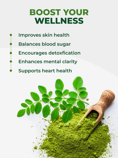 PURA VIDA MORINGA Organic Moringa Leaf Powder 8 oz – 100% Pure USDA Organic Moringa Oleifera for Smoothies & Recipes