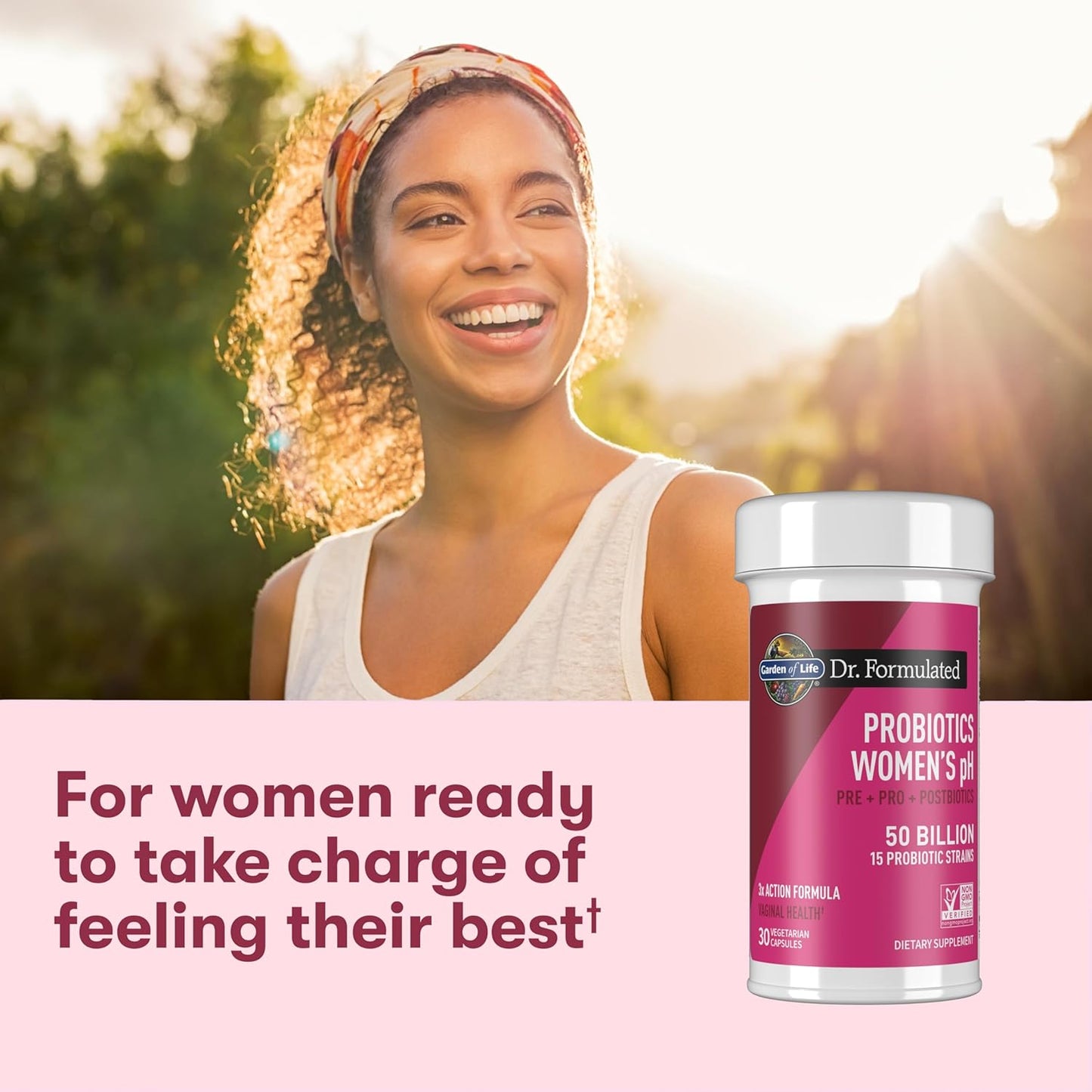 Garden of Life Dr. Formulated Once Daily 3-in-1 Pre + Pro + Postbiotics for Women – Digestive & Immune Support, 30 Capsules