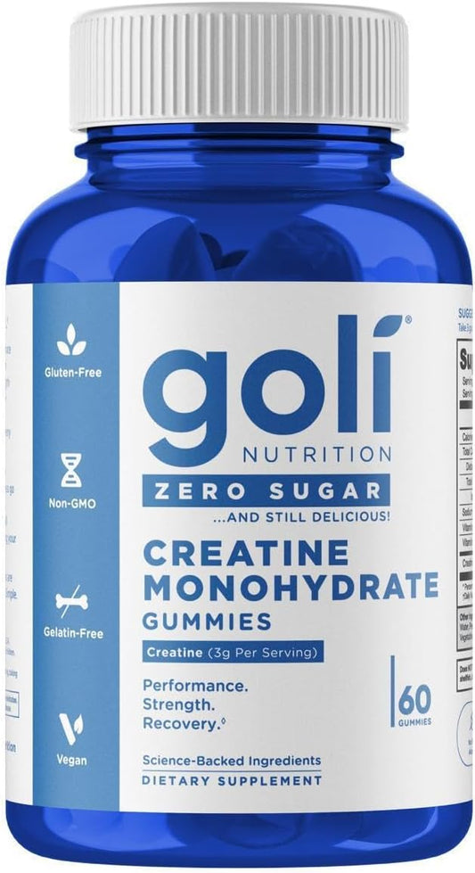Goli Zero Sugar Creatine Gummies High Fiber Vegan Non-GMO Gluten-Free