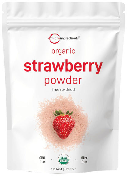 Organic Strawberry Powder 1lb – 100% Natural Fruit Powder for Drinks, Smoothies & Baking
