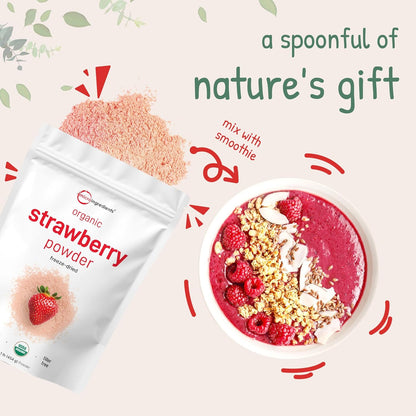 Organic Strawberry Powder 1lb – 100% Natural Fruit Powder for Drinks, Smoothies & Baking