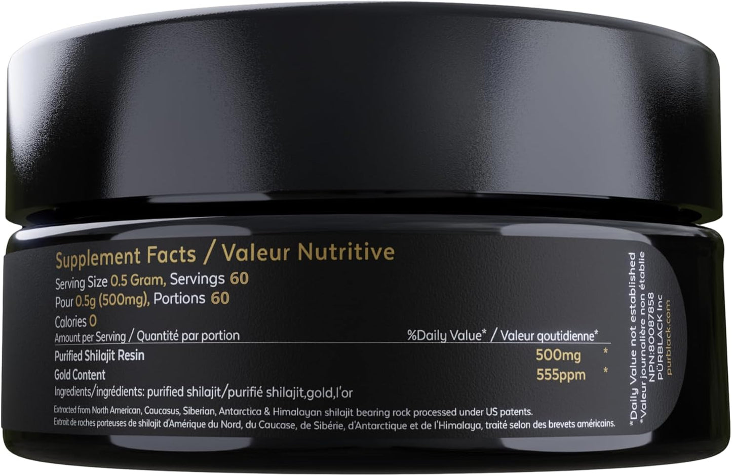 Purblack Pure Himalayan Shilajit Resin  | 60 Servings | USA Made