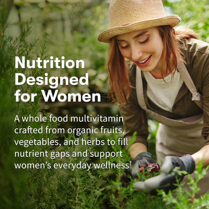 Garden of Life Organics Multivitamin for Women – Once Daily Whole Food Multi with Iron & Biotin, Vegan, 60 Tablets
